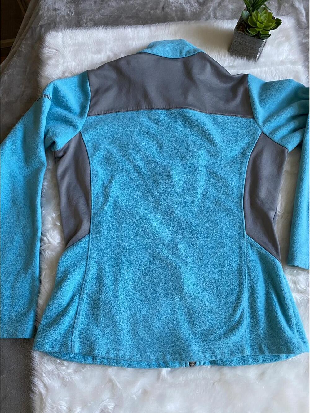 Women’s Columbia Blue and Gray Fleece Jacket Small - Picture 4 of 6